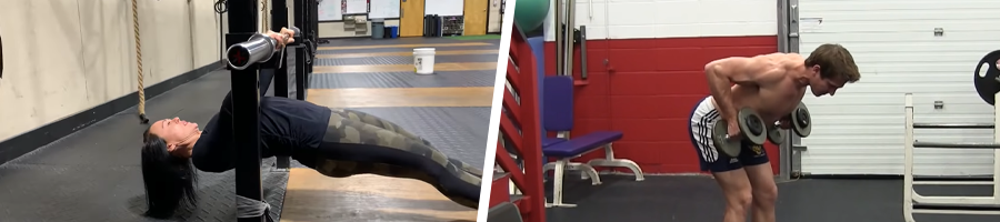 man and woman in the gym working out