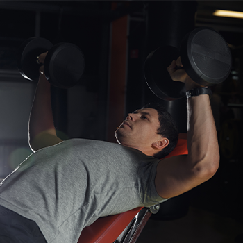 man working out in a gym