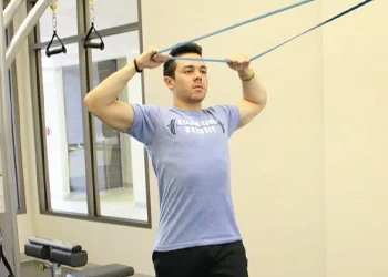 man using a resistance band