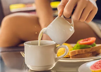 coffee creamer in a coffee cup