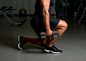 man doing lunges