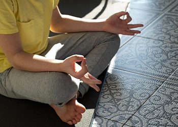 woman in a lotus pose