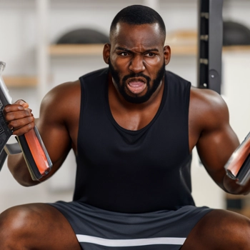 A man working out tremendously in the gym