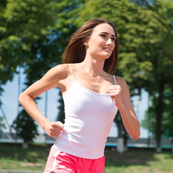 woman running outdoors