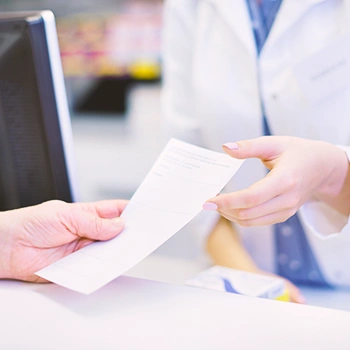 A doctor giving a prescription