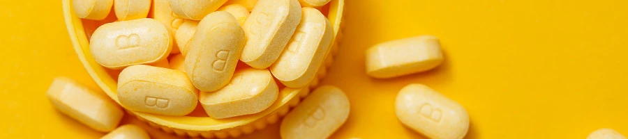 Vitamin B pills top view