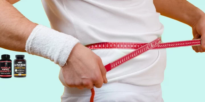 Man measuring his belly with measure tape