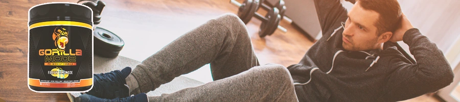 A man working out at home