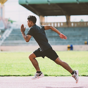 A man running in a track