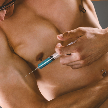 A man injecting a syringe