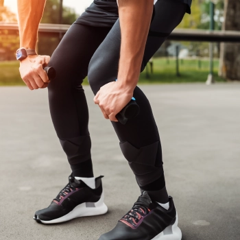 A person working out their legs outside