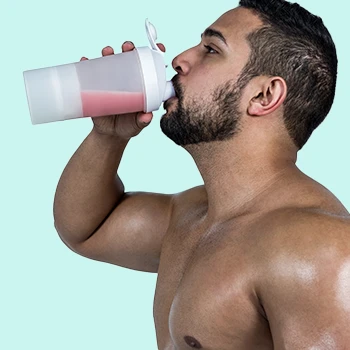 Man drinking a post workout beverage