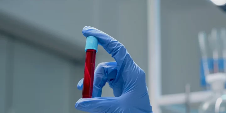 Holding vacutainer for blood