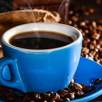 A mug of coffee close up image