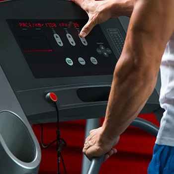 Man in cardio treadmill machine