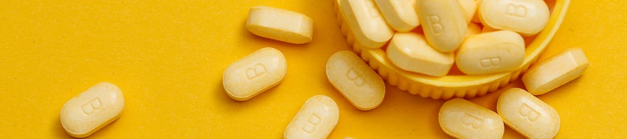 Top view of vitamin B
