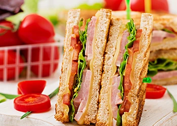Healthy sandwich meal