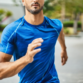 Man Doing jog sprints outdoor