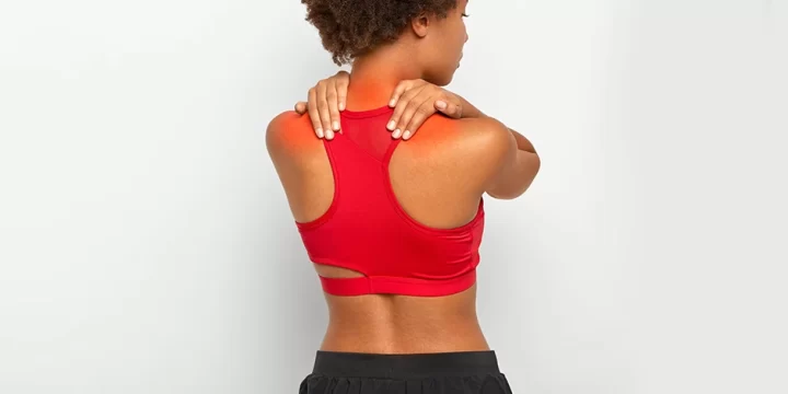 Woman having back pain