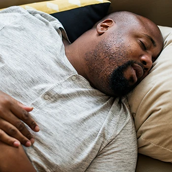 A person sleeping close up image