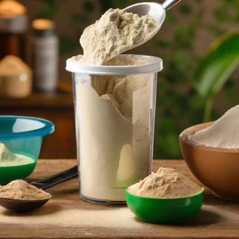 Scooping Pre-workout supplement powder
