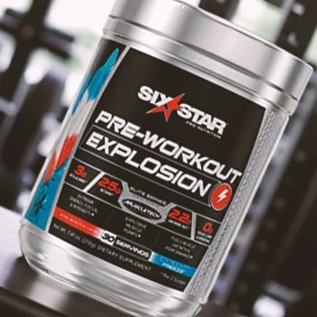Six Star Pre-Workout Explosion Close Up Shot