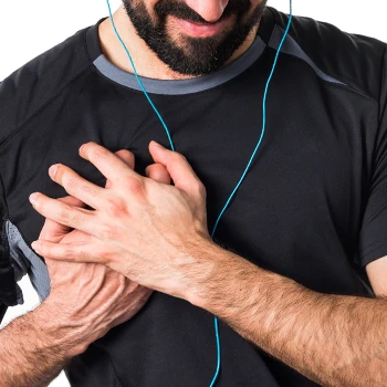 A person having chest pains