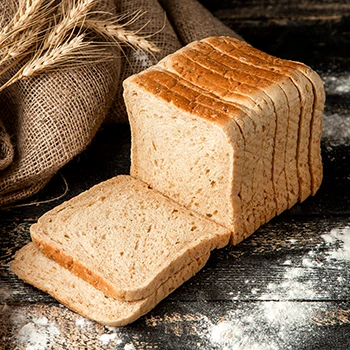 Top side view of a whole grain bread