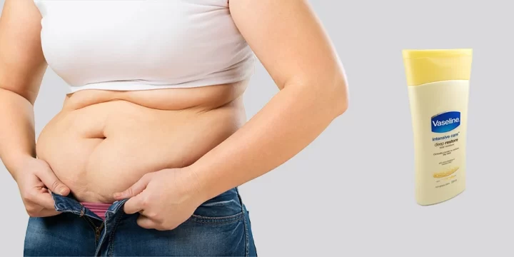A woman with belly fat and Vaseline overlay