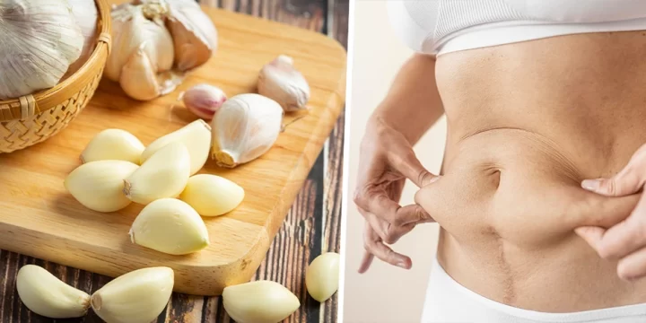 Chopped garlic, pinching belly fats