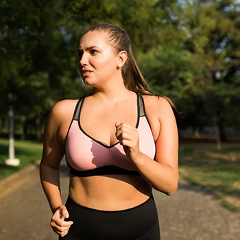 A woman exercising outdoors