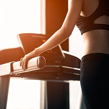 A woman on a treadmill