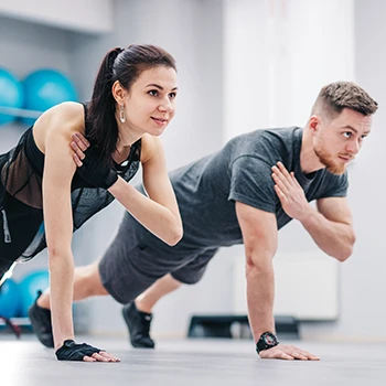 A couple doing exercises