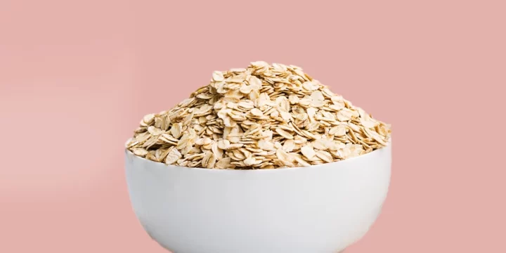 Oatmeal in pink background