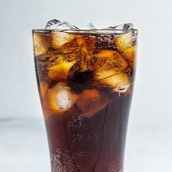 A soda with ice