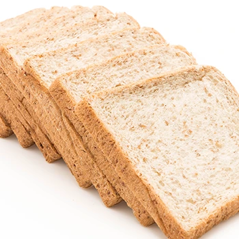 Sliced wheat bread on white background