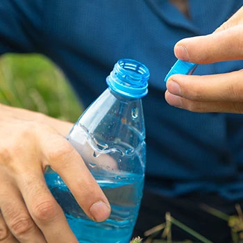 Close up image of a water bottle