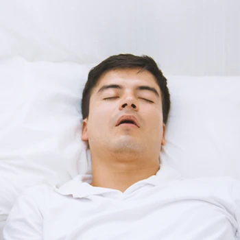 A person sleeping with his mouth open