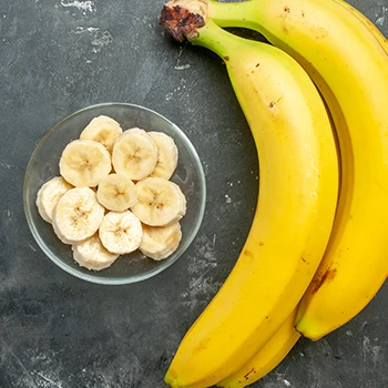 Banana slices in a bowl