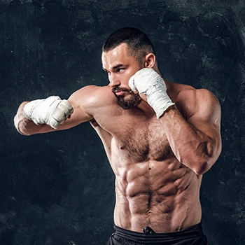 A man doing shadow boxing