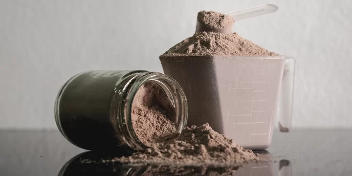 Close up image of pre workout powder