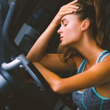 A woman tired after a workout