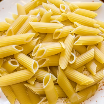 Cooked pasta on a plate