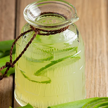 Aloe Vera juice in a glass jar