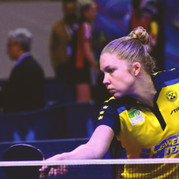 Christina Källberg playing table tennis