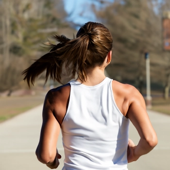 Woman running outdoors