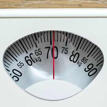 Close up image of weighing scale