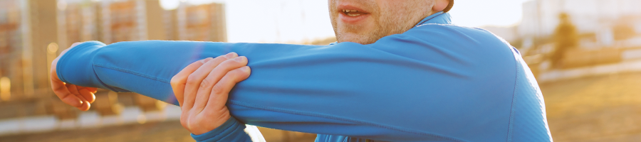 A person stretching his arm