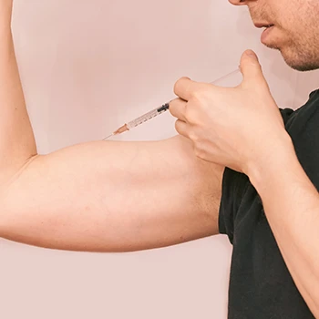 Testing a steroid shot in bicep