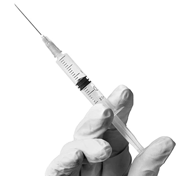 Close up image of a syringe
